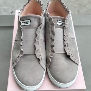 Kate Spade Women's Ruffle Slip-On Sneakers in Light Gray